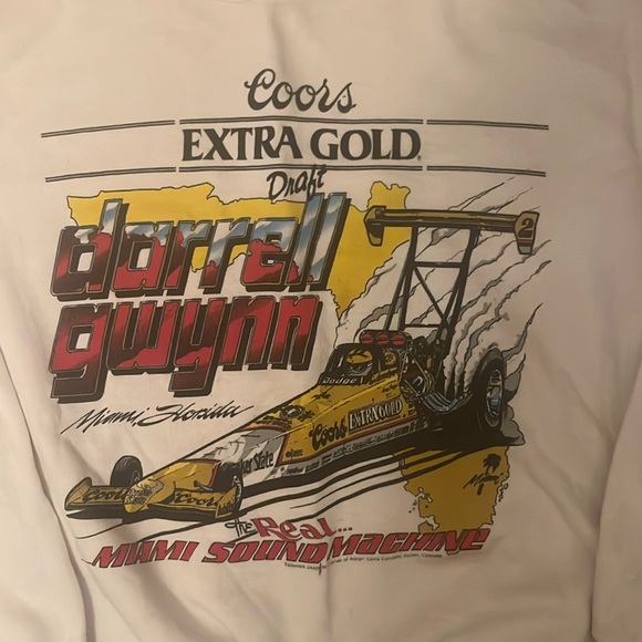 VINTAGE DARRELL GWYNN COORS TOP FUEL DRAGSTER NHRA DRAG RACING SWEATSHIRT - Picture 1 of 2